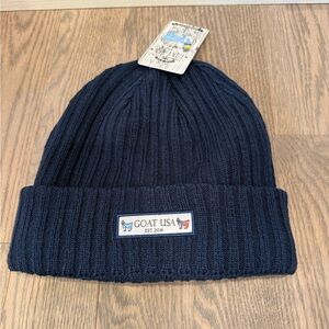 NWT Goat USA Navy Kids Fleece Lined Beanie